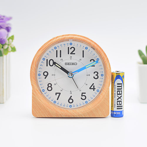 正品SEIKO日本精工钟表精工机芯静音夜光贪睡儿童卧室闹钟QHE210B - 图3