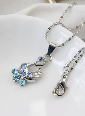 宝贝王瑞欧美外贸饰品镶彩钻银色