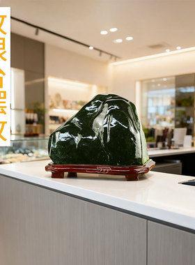 泰山玉石茶宠摆件天然玉山型