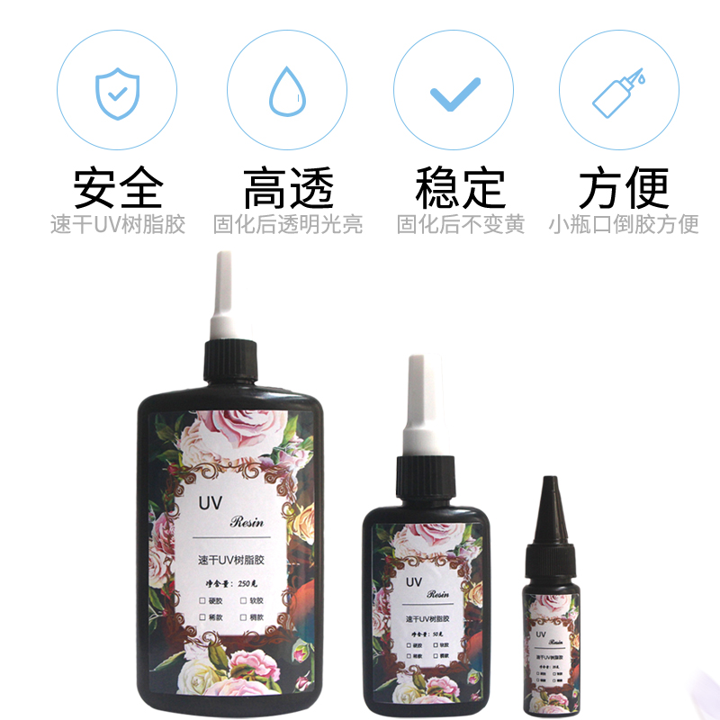 UV滴胶水晶滴胶手工diy制作流麻咕卡材料封层杯垫树脂紫外光固化-图3