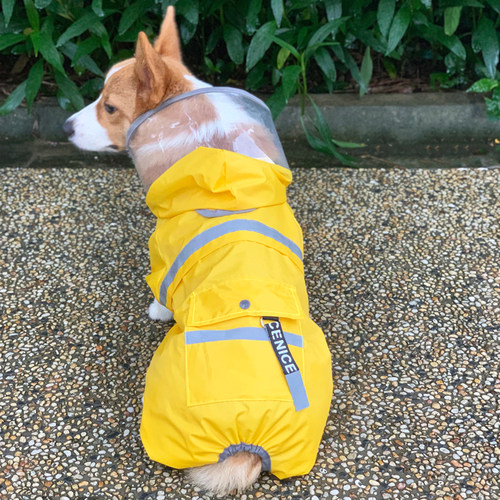 柯基犬狗狗雨衣四脚全包防水比熊西高地雨衣全包户外宠物用品 - 图1