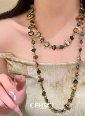 复古波西米亚长款串珠项链女饰品