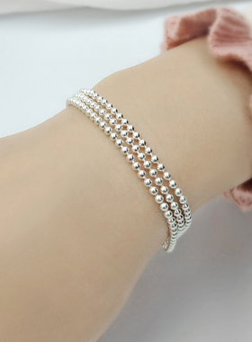 纯银手链三层足银手串女三生三世