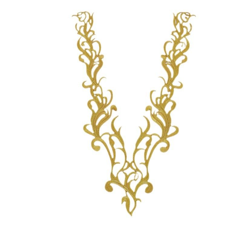 时尚祥云纹刺绣贴布贴补丁贴演出服饰COS绣花贴辅料修补贴金绣片 - 图3