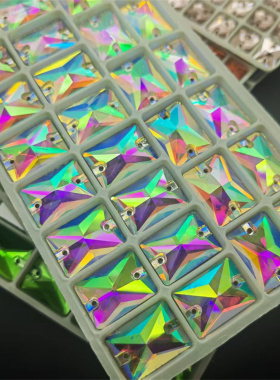 diy玻璃长方形幻彩手缝钻