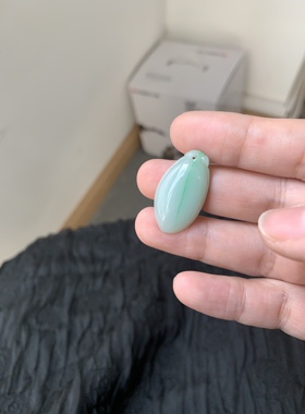 天然糯冰种福瓜葫芦吊坠项链