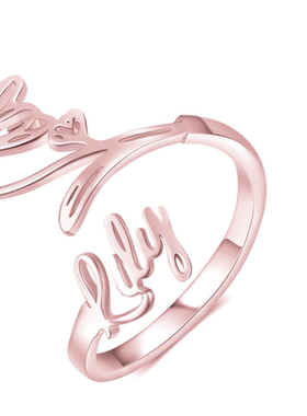 S925银定制戒指十二月份生日花