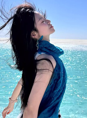 四季碎花复古女褶皱围巾