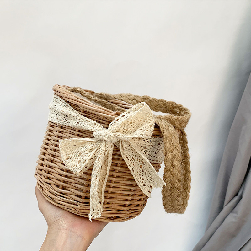 雪梨同款ins海边度假迷你夏草编包 胖老与瘦竹女士包袋