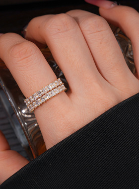 锆石几何扭曲珍珠开口戒指