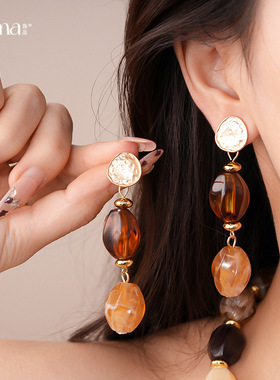 亚克力几何串珠项链配饰套装耳环