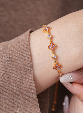 欧美复古锆石镂空抽拉式手链