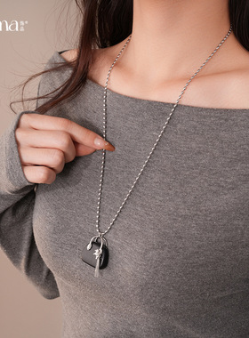 不锈钢木质包包本命年小马项链