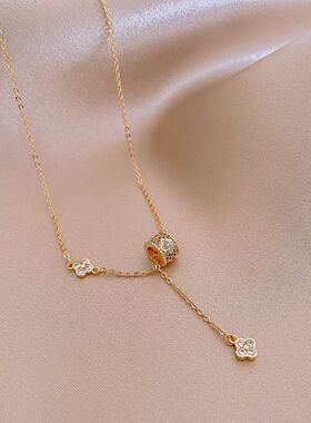 锆石圆形花朵可调节项链