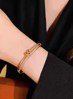欧美跨境锆石爱心手镯