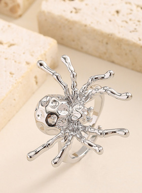 时尚精致立体蜘蛛开口戒指