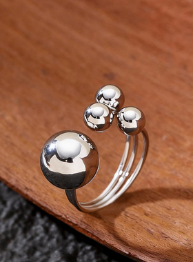 Geometric Sphere Ring, Minimalist Adjustable Jewelry