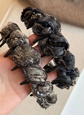 缠绕发卡发箍女绮丽花蕾带齿