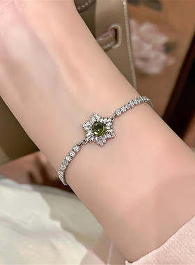 玫瑰花朵锆石手链女时尚