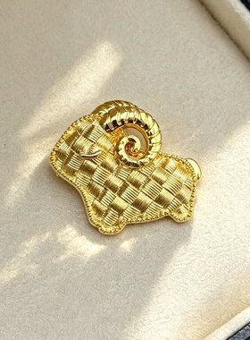 创意生肖金色编织感金羊胸针
