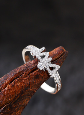 满钻锆石可调节开口戒指