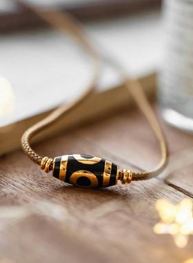 新中式复古天珠项链女小众设计感