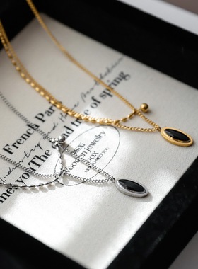 复古高级高级感小众双层黑玛瑙