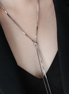 镀18K金轻奢高级感抽拉蛇骨项链