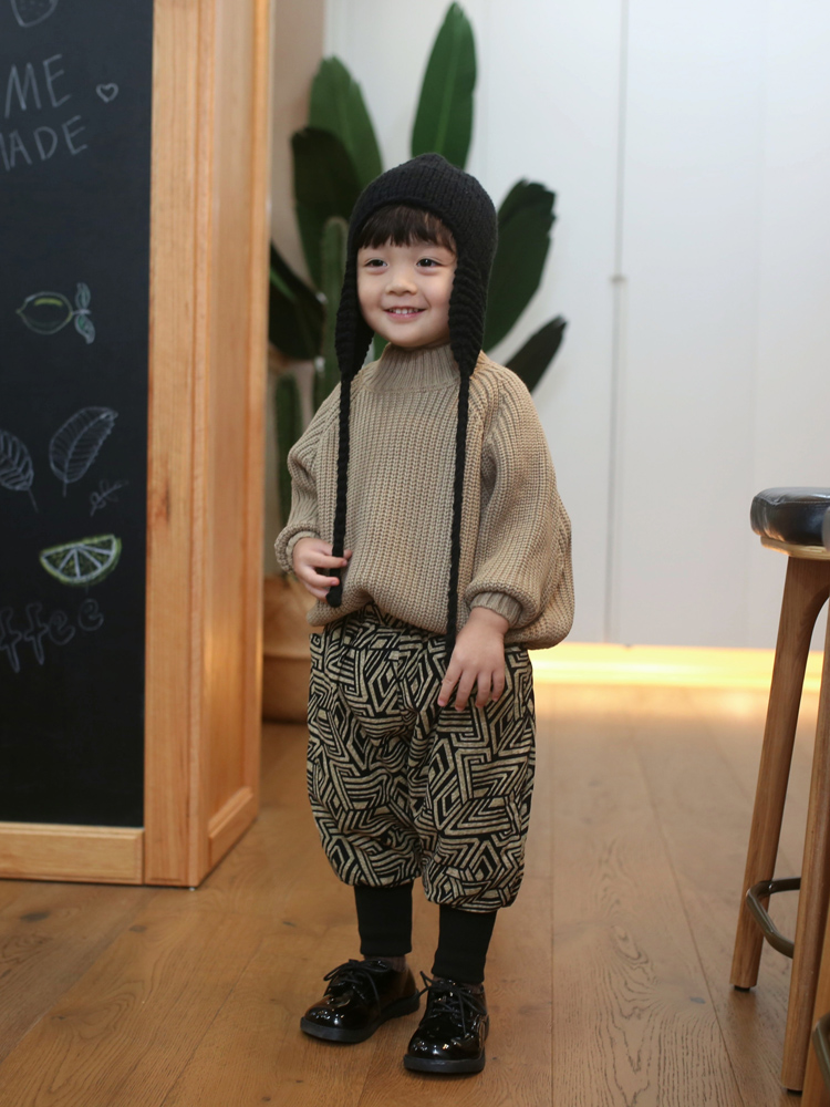 砚台家韩版儿童束脚灯笼裤男女童加绒加厚婴儿哈伦裤子男孩秋冬季 - 图2