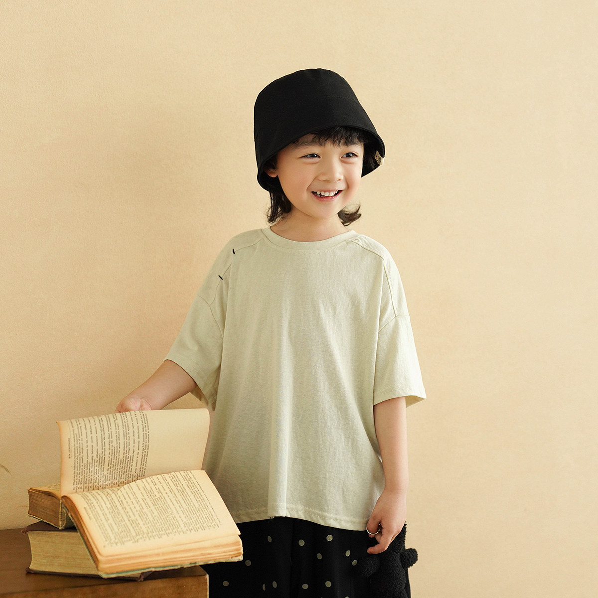 砚台家男童纯棉短袖T恤2025夏装新款儿童刺绣体恤男宝宝休闲上衣,淘宝优惠券,粉丝福利购,淘宝优惠卷