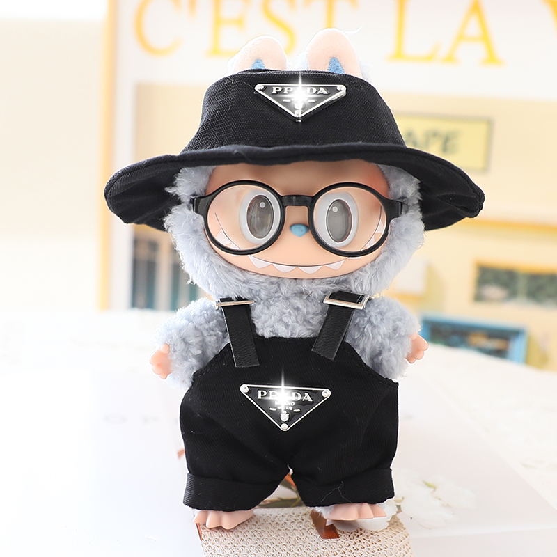 一二三代17cm拉布布labubu娃衣搪胶盲盒挂件坐坐派对大牌潮服套装 - 图2