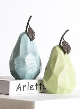 ins北欧陶瓷几何水果侘寂风摆件现代客厅桌面装饰品摆件工艺品