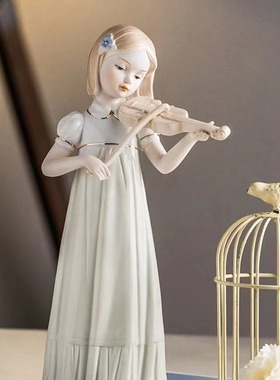 欧式装饰品摆件家居客厅酒柜饰品摆设现代房间西洋少女陶瓷工艺品