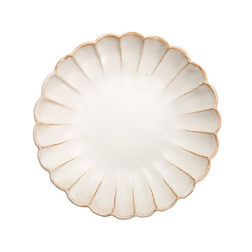 日本制益子烧手工粗陶花型平盘菊皿点心碟复古家用日式餐具套装 日本制益子烧手工粗陶花型平盘菊皿点心碟复古家用日式餐具套装