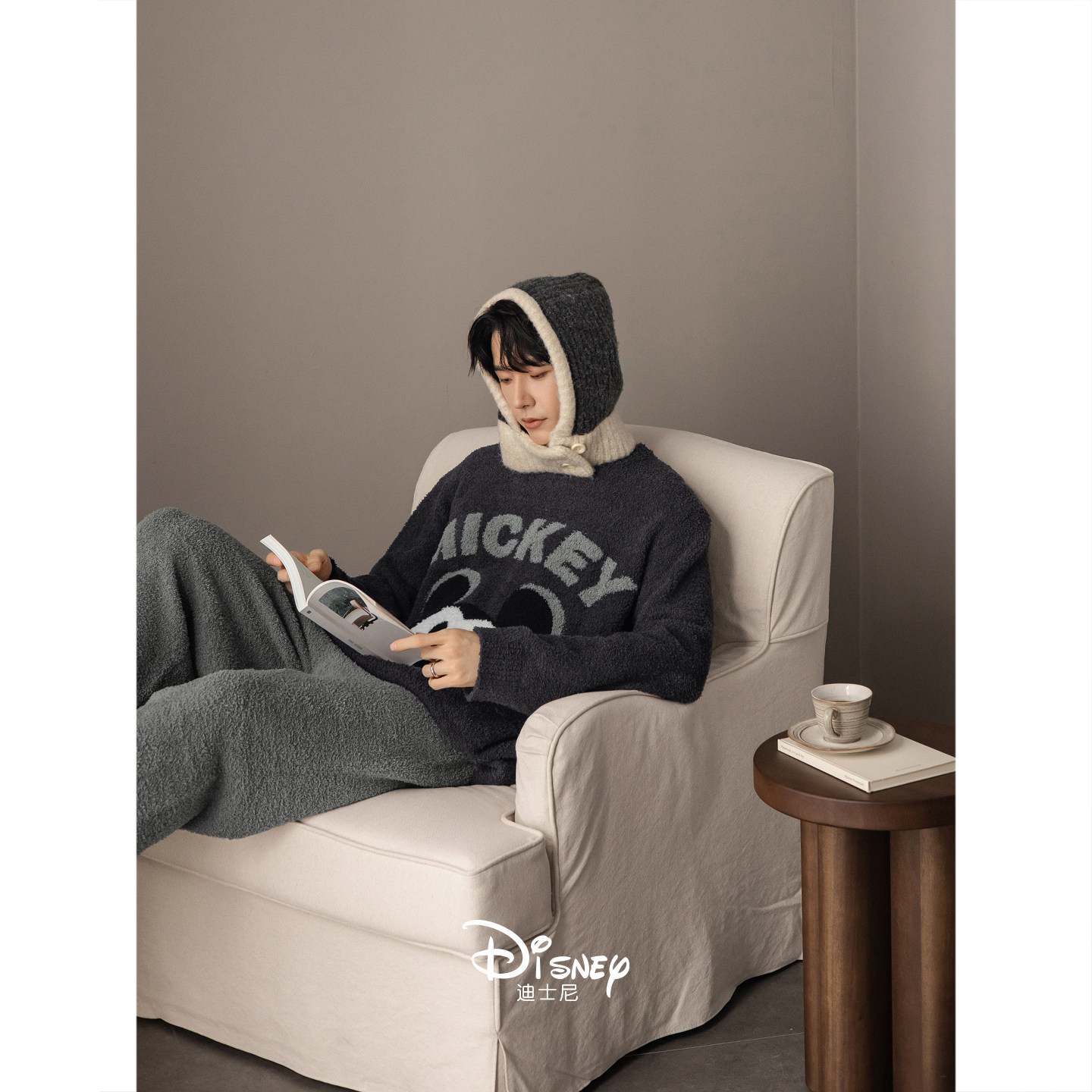 迪士尼情侣睡衣女秋冬季保暖半边绒长袖套装卡通米奇男外穿家居服,淘宝优惠券,粉丝福利购,淘宝优惠卷