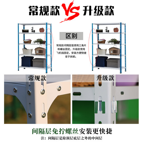 6层万能角钢货架自由组合置物架仓库家用铁架仓储轻型超市货架 - 图1