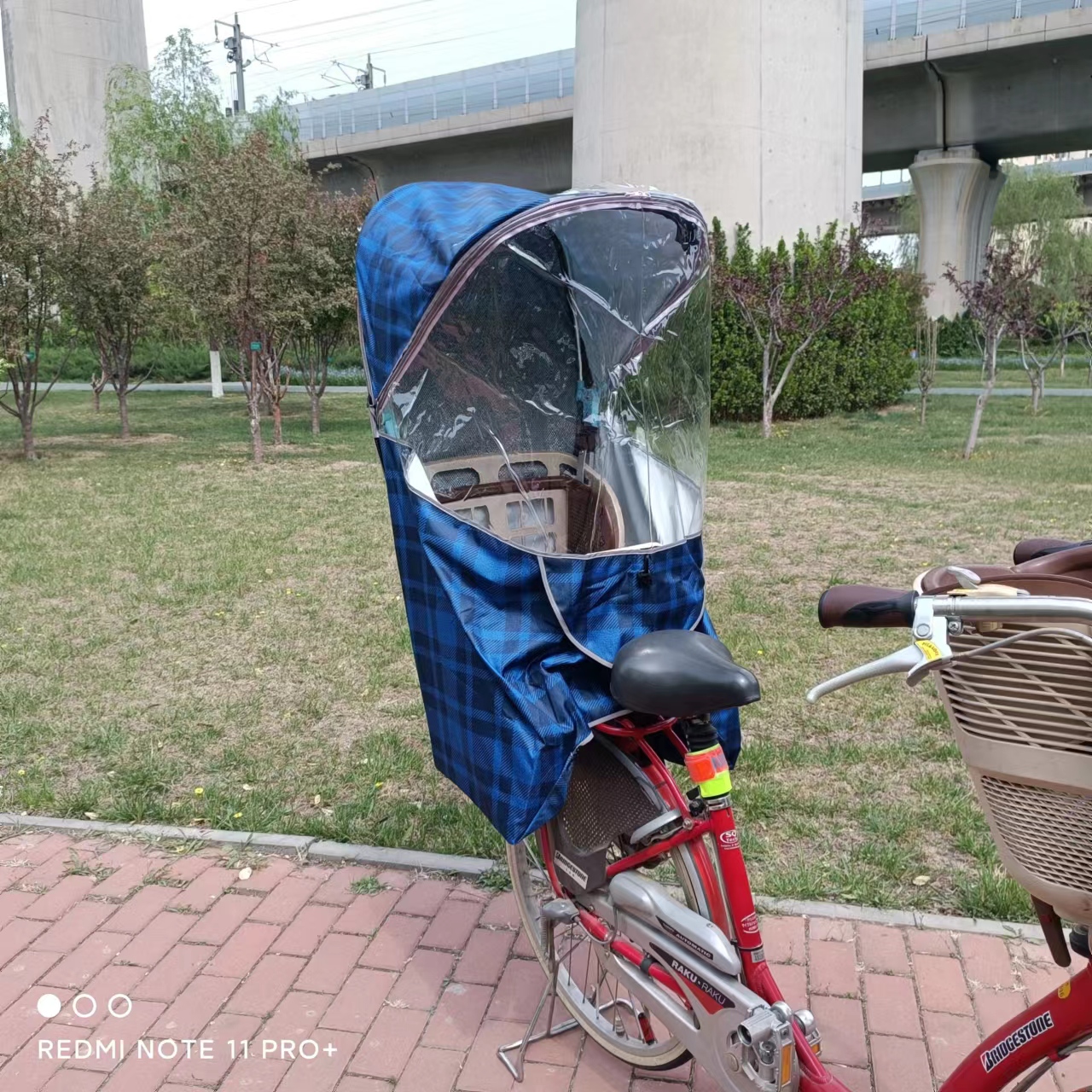 儿童座椅蓬电动自行车OGK款防晒暴雨四季遮阳棚罩脚套加大赠纱网 - 图0