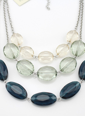 小众设计多层宝石冷淡风吊坠项链