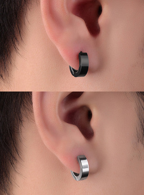 钛钢简约风女士单只男生耳钉