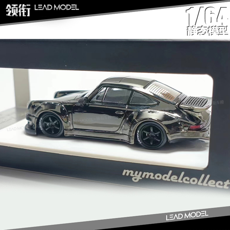 预订|电镀版 Gunmetal Gray RWB 930 鲸翼枪灰 MC 1/64 911车模型 - 图0