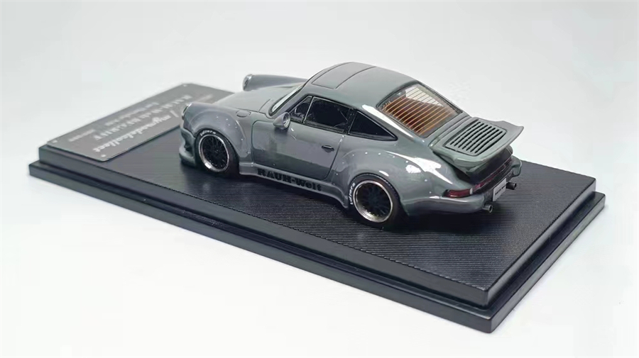 现货|水泥灰 RWB 930鲸翼 MC 1/64 911合金宽体改装车模型收藏-图2