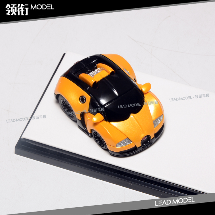 现货|黄黑 Bugatti Q版 布加迪 蛋蛋车模型 1/64 TP 树脂 收藏 - 图2