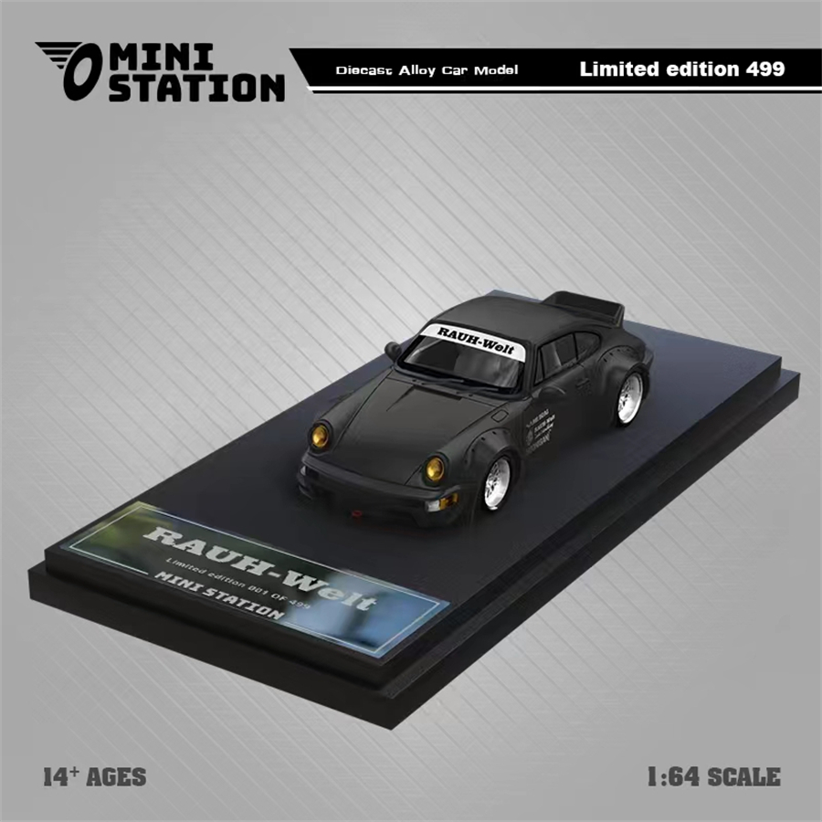 预订|SAMURAI RWB 964 小压尾 哑黑 Mini Station 1/64 911车模型 - 图0