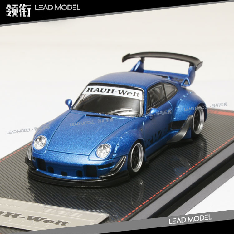 现货|IG2150 RWB 993 哑光金属蓝 1/64 合金 宽体改装车模型 - 图1