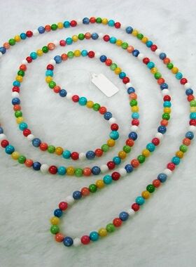 diy独家设计糖果色贝壳毛衣链