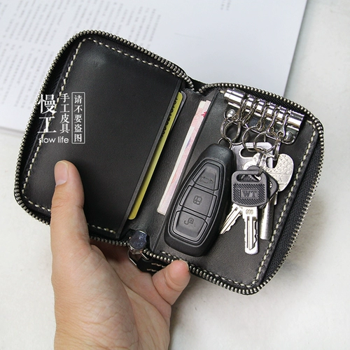 Кожаная съемная портативная оригинальная ключница, воловья кожа