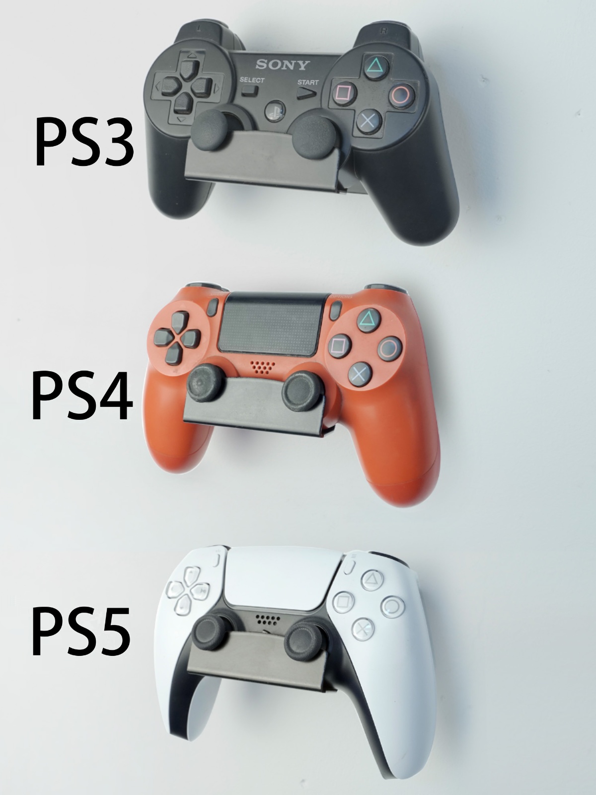 PS5/PS4/PS3手柄墙壁挂架，收纳支架，金属材质（两个装） - 图2