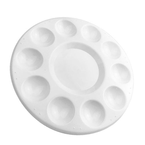 精制10孔调色盘 颜料盘 调色板 绘画化妆 水彩丙烯油彩 直径17cm - 图3