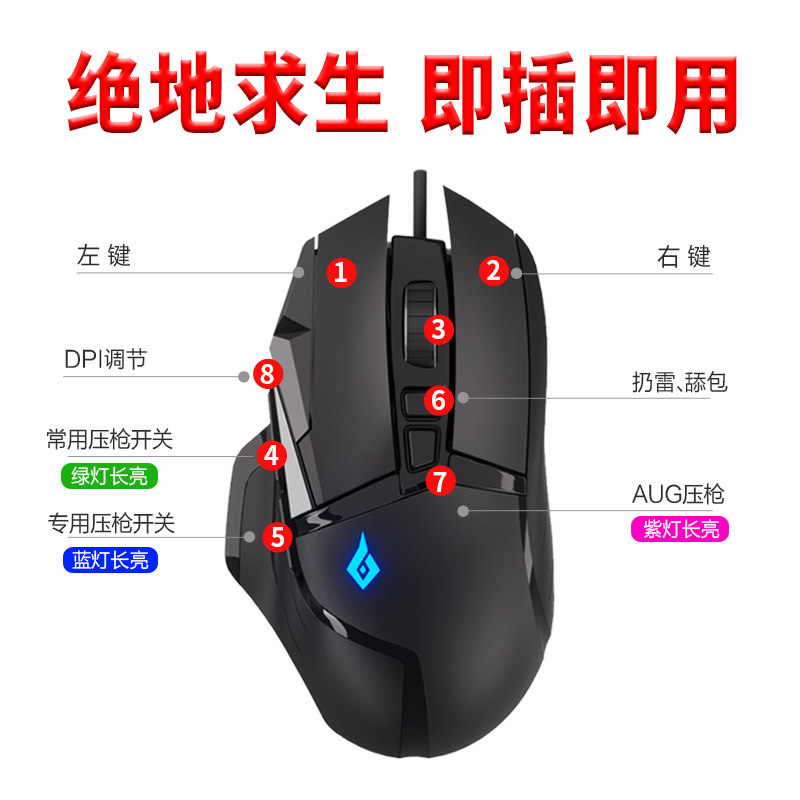 绝地求生压枪鼠标宏pubg自动压枪g502有线游戏竞技火线吃鸡外设