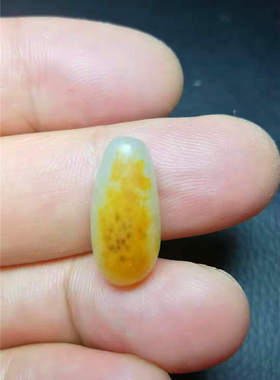 洒金皮原石戒面新疆和田玉籽料